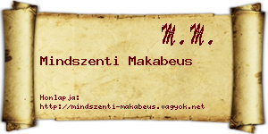 Mindszenti Makabeus névjegykártya